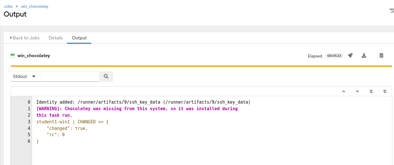 Win_Chocolatey Job Output