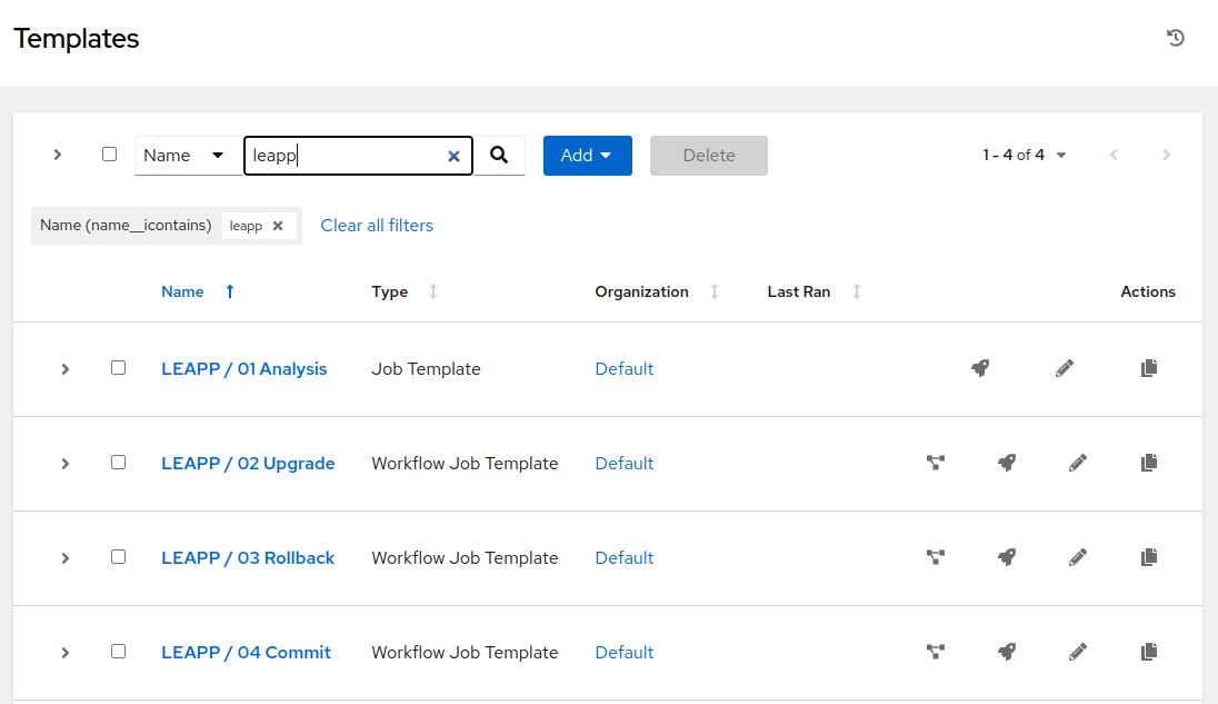 RIPU job templates on AAP Web UI